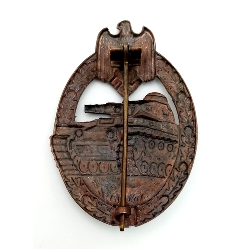 248 - WW2 German Panzer Badge in Bronze for Armoured Vehicles and Grenadiers.