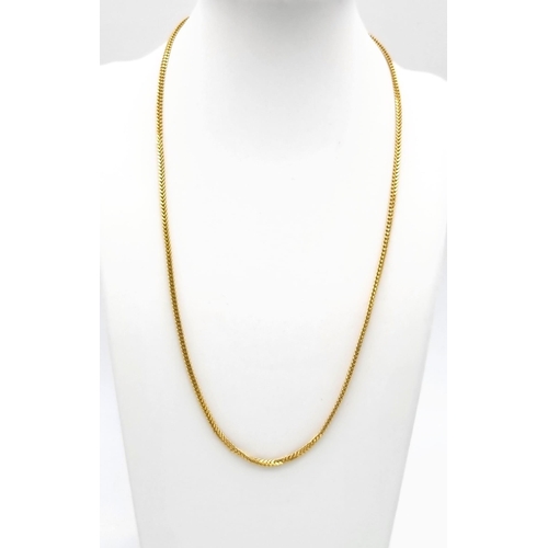 482 - A 22k Yellow Gold Foxtail Chain. 52cm. 14.5g. Ref: 3-8914.