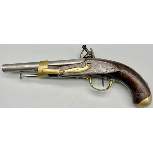 116 - French 1 st Empire Napoleonic Pistolet Modèle XIII Cavalry Flintlock Pistol Dated 1809. Maker: Charl... 