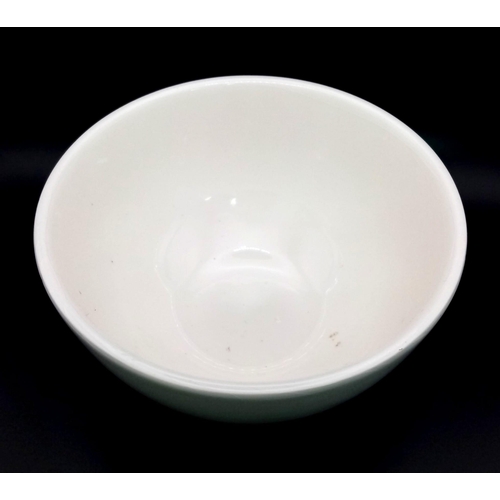 316 - A 1940 GERMAN ARMY CANTEEN CHINA BOWL WITH MARKINGS ON THE BOTTOM. 15cms DIAMETER AT RIM.