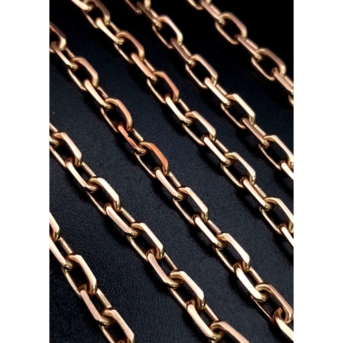 467 - A 14K Rose Gold Elongated Link Chain. 62cm. 20.05g. Ref: 3878.