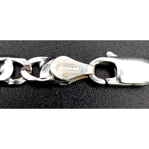 870 - An 18K White Gold Figaro Link Chain. 48cm. 24.1g. Ref: 3800.