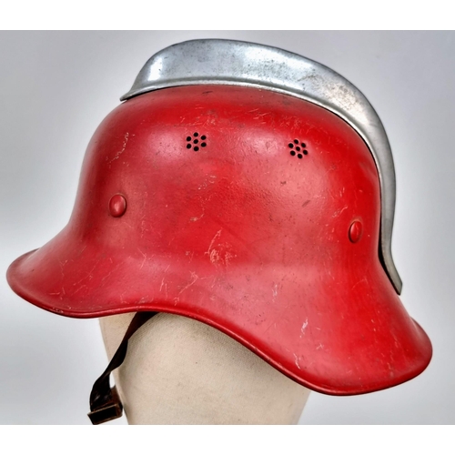 137 - WW2 German Volkswagen Factory Fire Crew Helmet.