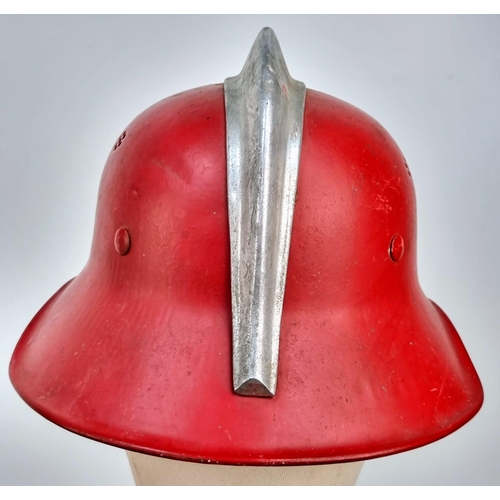 137 - WW2 German Volkswagen Factory Fire Crew Helmet.