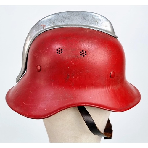 137 - WW2 German Volkswagen Factory Fire Crew Helmet.