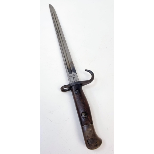 213 - WW1 British 1907 Pattern Hooked Quillion Bayonet Dated 1908 Sanderson.