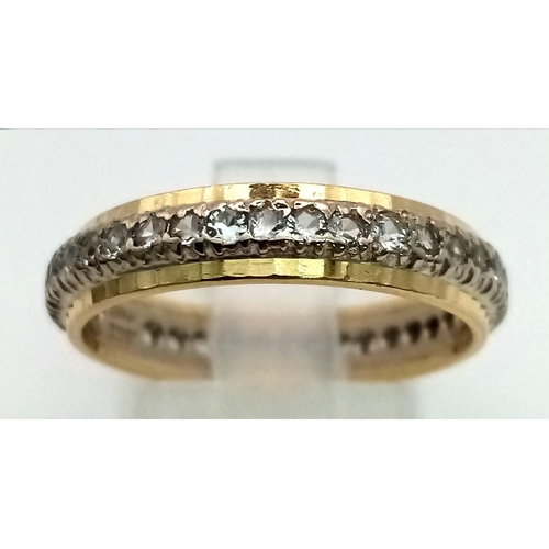 305 - A Vintage 18K Yellow Gold Full Eternity Ring. Size P 1/2. 4.24g total weight.