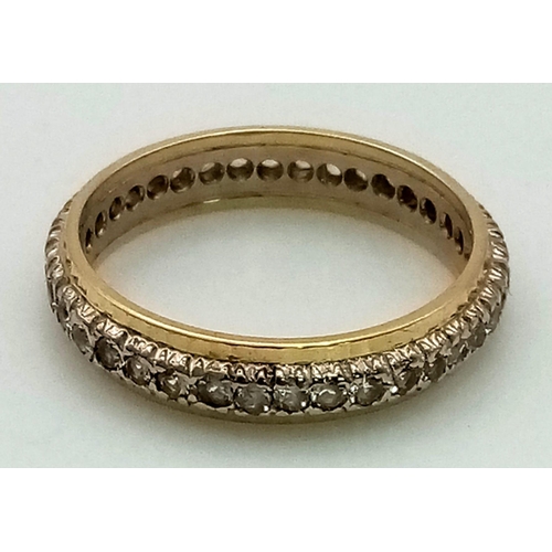 305 - A Vintage 18K Yellow Gold Full Eternity Ring. Size P 1/2. 4.24g total weight.