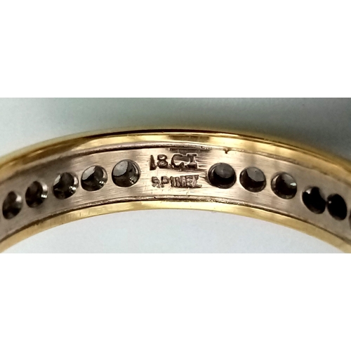 305 - A Vintage 18K Yellow Gold Full Eternity Ring. Size P 1/2. 4.24g total weight.