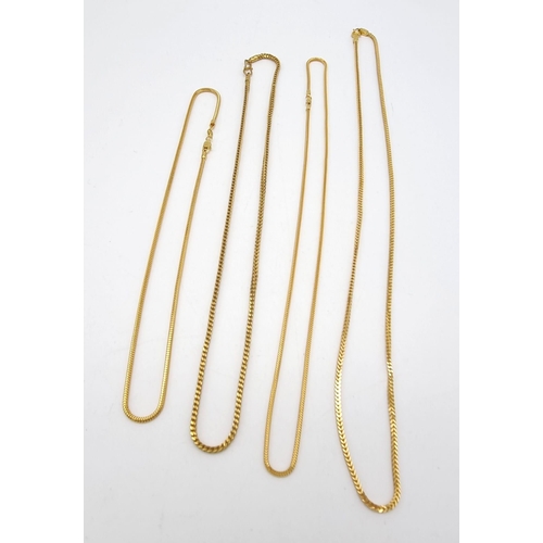 314 - A Mixed Gold Lot to Include: A 21k Yellow Gold Thali Set - A/F - 89.1g. 2 x 21k yellow gold necklace... 