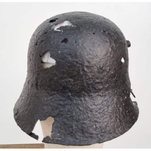 338 - WW1 German M16 Helmet with Post War Memorial Painting.