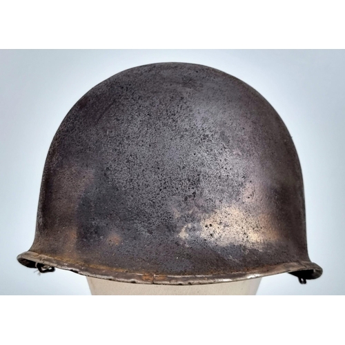 372 - WW2 US 3 rd Infantry Division Fixed Bale Helmet found in NR Fedala North Africa “Operation Torch”.