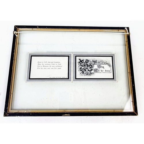 832 - A FRAMED SPOOF ADOLF HITLER MEMORIAL , A REAL COLLECTORS ITEM...