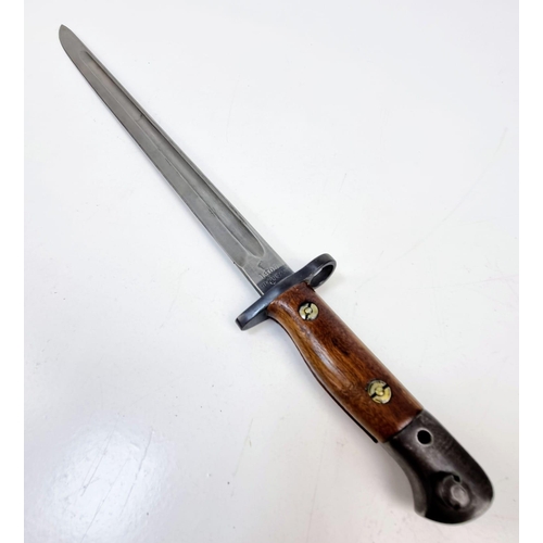 92 - An Antique Wilkinson 1907 Pattern Bayonet with Scabbard and Frog for the SMLE rifle. Markings on bay... 