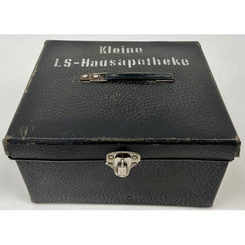 130 - WW2 German Luftshutz (Air Raid Police) Small First Aid Box with Contents.