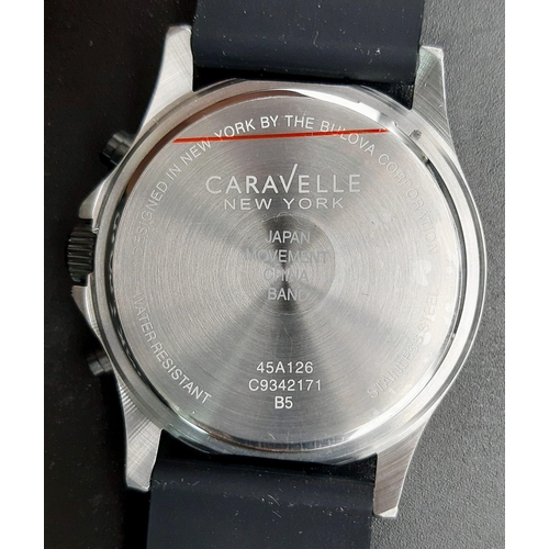 479 - A Caravelle of New York Chronograph Watch. 42mm case. Quartz movement. As new, in working order in o... 