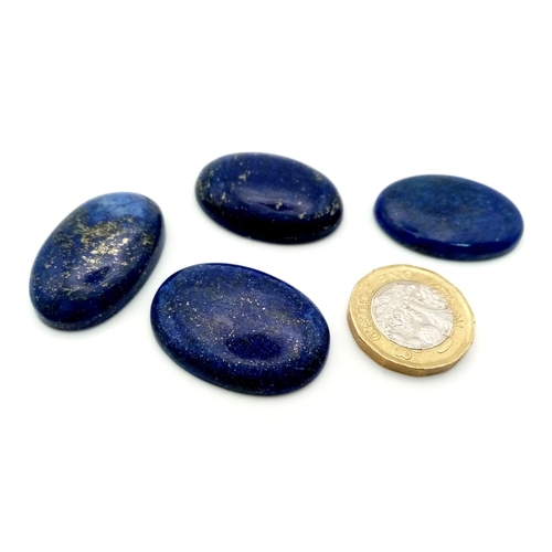 403 - 203.30 Ct Cabochon Best quality Lapis Lazuli Gemstones Lot of 4 Pcs