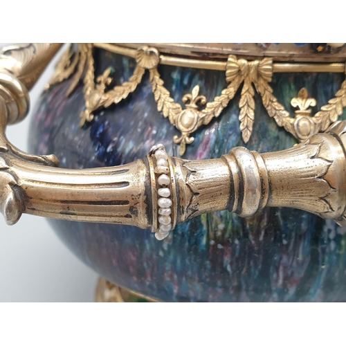 1049 - A beautifully crafted antique 19th century Austro-Hungarian silver gilt and enamel vase, c.1890.
Mar... 