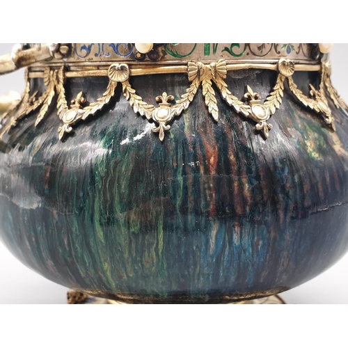 1049 - A beautifully crafted antique 19th century Austro-Hungarian silver gilt and enamel vase, c.1890.
Mar... 