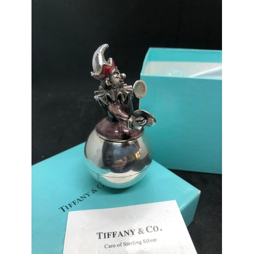 402 - A TIFFANY & CO. RARE GENE MOORE SILVER AND ENAMEL CIRCUS FIGURINE.
10cm tall very heavy, 360 grams w... 