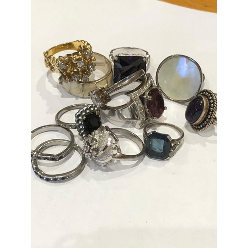 741 - A job lot of rings,

Rings have not been tested selling as is, some with silver hallmarks 

Weight 7... 