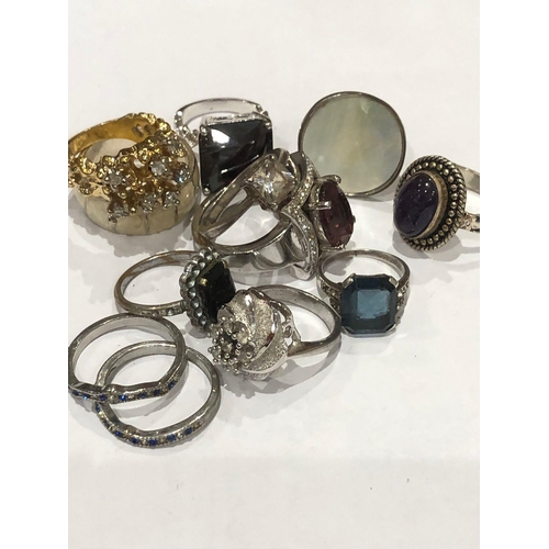 741 - A job lot of rings,

Rings have not been tested selling as is, some with silver hallmarks 

Weight 7... 