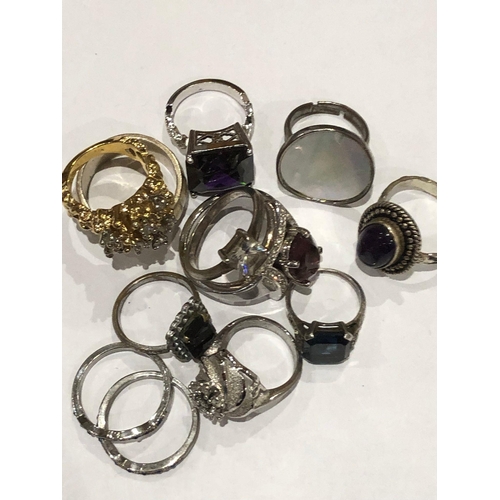 741 - A job lot of rings,

Rings have not been tested selling as is, some with silver hallmarks 

Weight 7... 