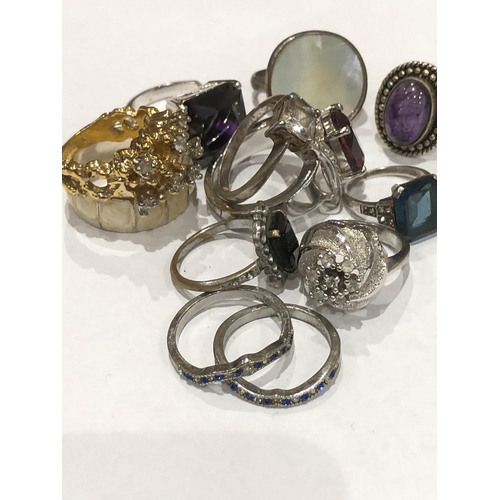 741 - A job lot of rings,

Rings have not been tested selling as is, some with silver hallmarks 

Weight 7... 