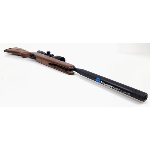 361 - An Excellent Condition Stoeger .22 Air Rifle with Scope and Case. Model - STG1411732 with a Stoeger ... 