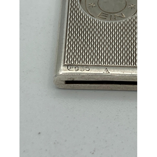 118 - Vintage SILVER CIGAR CUTTER having engine turned design to both sides with marking for German 935 Si... 