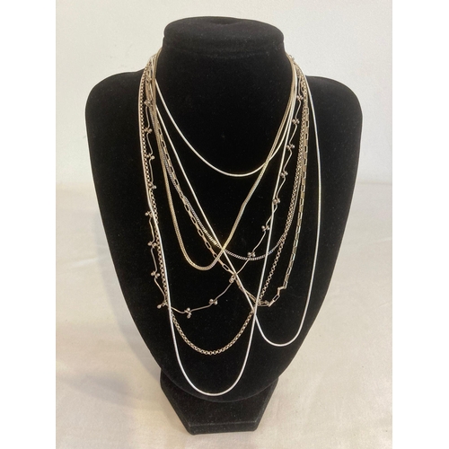 469 - Selection of  SILVER CHAINS/NECKLACES.