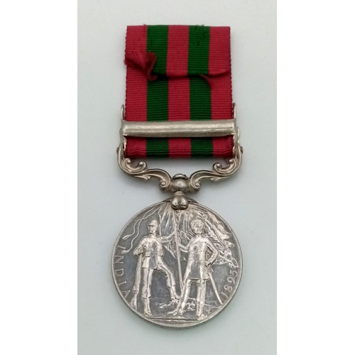 571 - India General Service Medal 1895 with clasp Punjab Frontier 1897-98. Named to 4518 Sepoy Gull Mahama... 