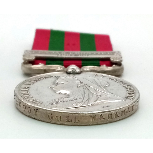 571 - India General Service Medal 1895 with clasp Punjab Frontier 1897-98. Named to 4518 Sepoy Gull Mahama... 