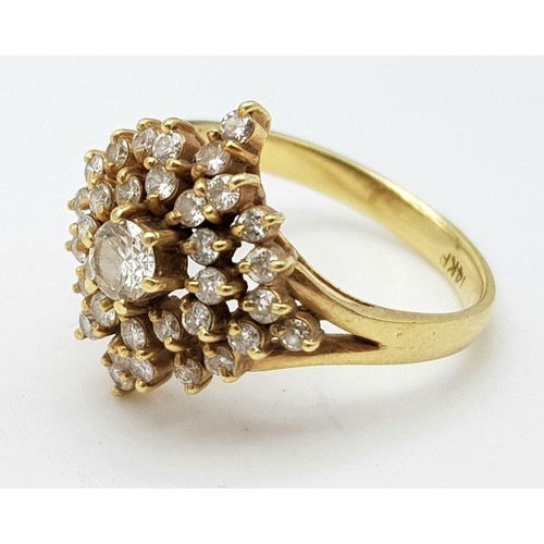 736 - 14K YELLOW GOLD DIAMOND CLUSTER RING
0.60CT DIAMOND
WEIGHS 3.8G
SIZE