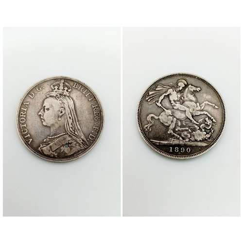 896 - Silver 1890 Queen Victoria coin.