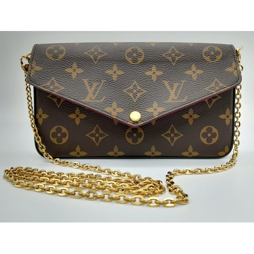 61 - A Louis Vuitton Monogrammed Pochette Felice Canvas Bag. Features two removable interior pockets. Can... 