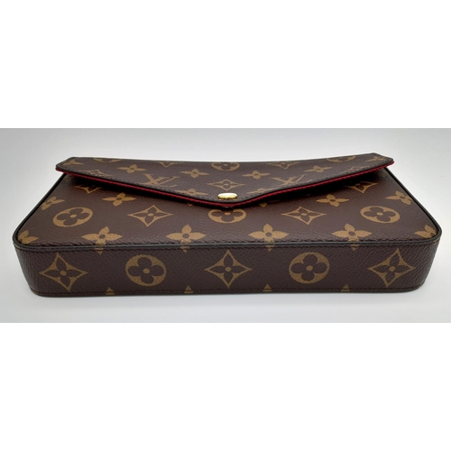 61 - A Louis Vuitton Monogrammed Pochette Felice Canvas Bag. Features two removable interior pockets. Can... 