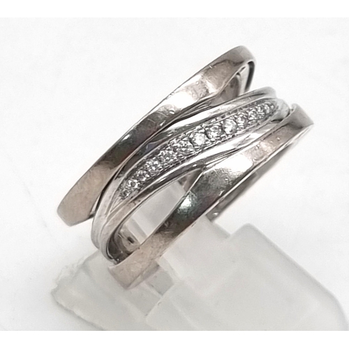 24 - A Bulgari B.Zero 18K White Gold Diamond Ring. Size M. 10.97g. In excellent condition and comes with ... 