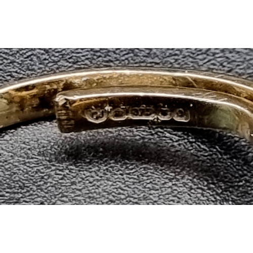 856 - A 22k Yellow Gold Ring (slightly bent so A/F) and a broken 9k stone set ring - A/F. 22k ring - 2.1g ... 