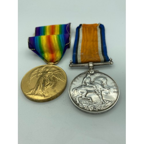 42 - Pair of World War I MEDALS  awarded to 43444 PRIVATE E.HAMER. Northumberland Fusiliers. To include t... 