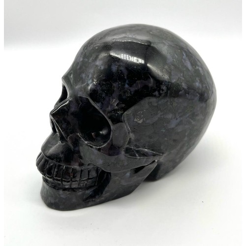 150 - A One Kilo Natural Gabbro-Jasper Hand-Carved Quartz Skull Figure - or Perfect Paperweight. 12cm x 9c... 