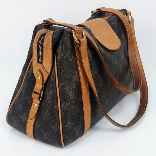 108 - A Louis Vuitton Monogram Canvas Stresa PM Bag. Leather trim with gold-tone hardware. Nylon lined spa... 