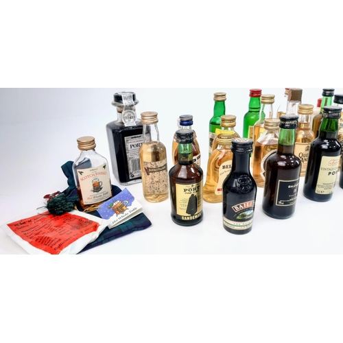 991 - Selection of Miniature Bottles of Assorted Alcohol.