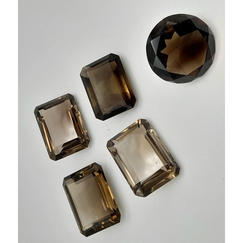 966 - Assorted Collection of Approx. 100ct of Smokey and Lemon Quartz, Comes in a Presentation Case