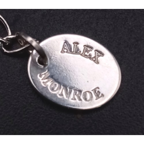 1045 - Alex Monroe sterling silver initial S pendant and chain. 2.9g in weight.