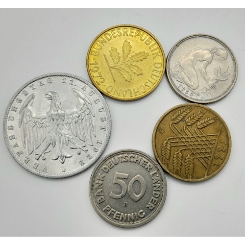 677 - A Selection of 35 Antique and Vintage German Coins - All different.