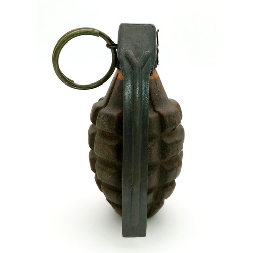 408 - INERT WW2 US Pineapple Grenade. Original Body with dummy fuze.