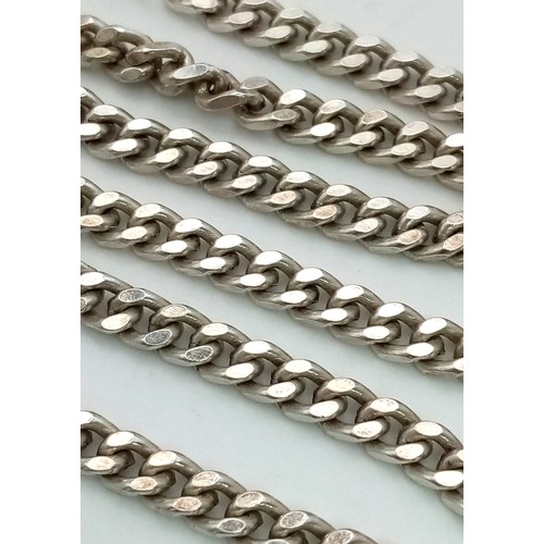 708 - A Vintage 925 Silver Curb Link Chain. 44cm. 32g