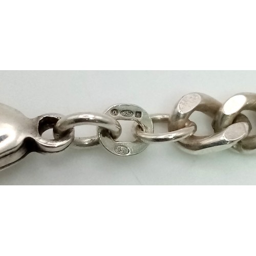 708 - A Vintage 925 Silver Curb Link Chain. 44cm. 32g