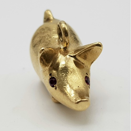 1012 - A mid century stylised 9 carat yellow gold charm in the form of a Pig by Hans Georg Maunter. It is a... 